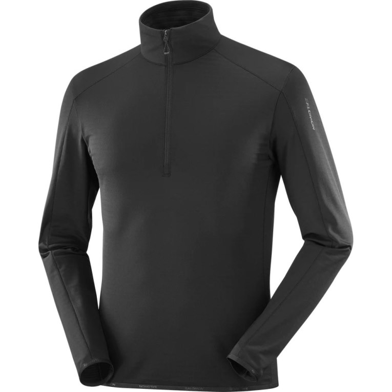 Sudaderas Salomon Essential Lightwarm Half Zip Hombre Negros | MX VESB852